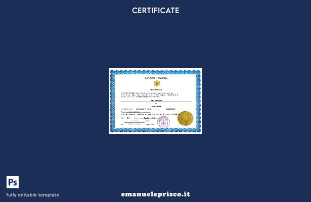 Certificato di matrimonio Montenegro stile verificato Modello Word e PDF